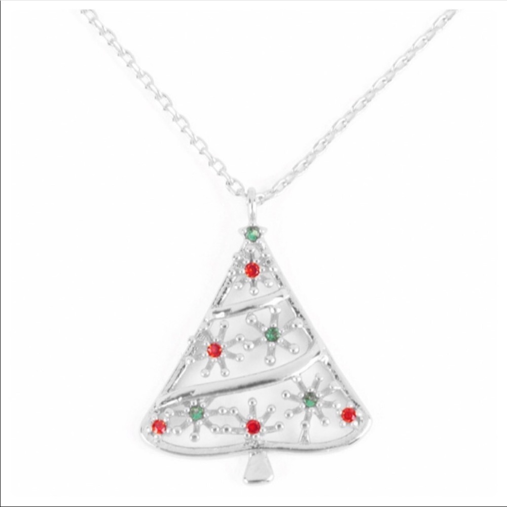 Dainty Christmas tree necklace